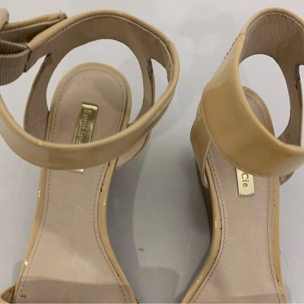 Louise et Cie Punya Odessa Patent Leather Wedge Sandals